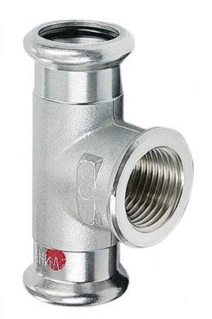 Topprijs | Sanha Therm schroef T-stuk 90°, staal, 2x pers / 1x binnendraad, 15 x ½" x 15 mm