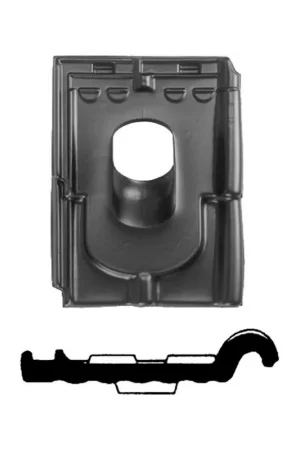 Beperkte voorraad | Ubbink dakdoorvoerpan, Tuile du Nord Stormpan 44, hdpe, 131 mm, 4-pans, zwart, dakhelling 25 - 45°