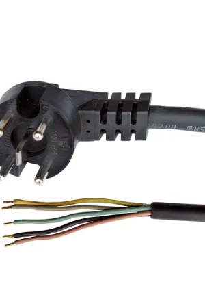 Perilex aansluitsnoer met geaarde stekker, haaks, 5-p, H07RN-F, rubber, zwart, 5x 1,5 mm², 1,5 m - Bestseller