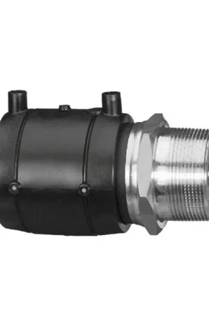 Hoge kwaliteit - Wavin Monoline elektrolas overgangskoppeling, pe 100, rvs bu.dr. x mof, LU, SDR11, 16 bar, 2"x63 mm