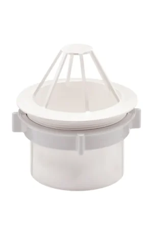 Alleen deze week | Gootuitloop met wartel en bladvanger, pvc, verjongd spie, wit, 80 mm