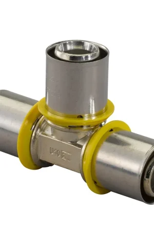 Uitverkoop | Uponor MLC-G gas T-stuk 90°, 3x pers, 20 x 20 x 20 mm