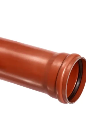 Aanbieding | Afvoerbuis met aangevormde manchetmof, pvc, roodbruin, KOMO, SN8, 110 x 3,4 mm, l = 5 m