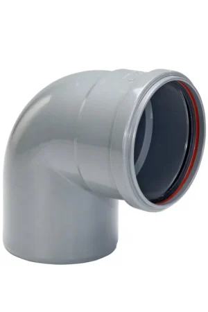 Funke bocht 88°, pvc, manchet x spie, grijs, KOMO, SN4/SN8, 110 mm | Hoge kwaliteit