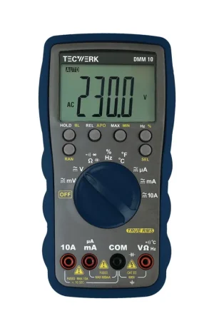 Actie loopt bijna af | Tecwerk multimeter, type DMM 10, 0-600 V AC/DC, spanning-weerstand-temperatuur