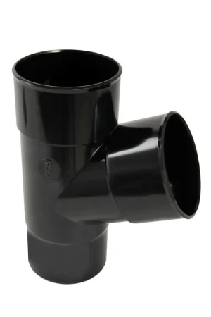 Op voorraad - Nicoll Techtan hwa T-stuk 67°, pvc, 2x inwendig lijm x verjongd spie, zwart, RAL 9011, 80 mm