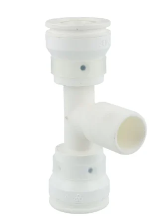 Fabrieksprijs | Henco Vision draad T-stuk 90°, pvdf, 2x steek/1x buitendraad, type VVSK-T, epdm, 26 mm x ¾" x 26 mm