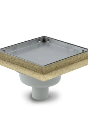 Aquaberg AquaFente afvoerput met tegeldeksel, abs/rvs304, vert/horiz verst, 296x296 mm,oa50mm,0,7l/s | Nog enkele stuks