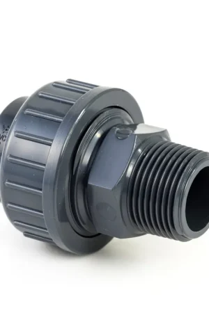 Bijna uitverkocht | VDL 3-delige koppeling, pvc-u, inwendig lijm x buitendraad, epdm o-ring, 16 bar, 32 mm x 1"