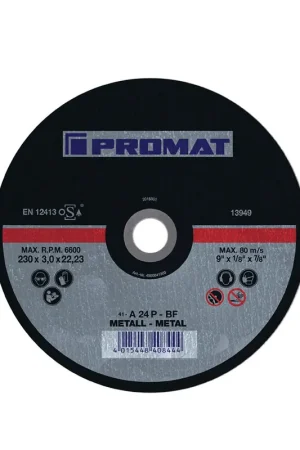 Aanrader | Promat doorslijpschijf, d = 180 mm, dikte = 3 mm, recht, staal, boorgat 22,23 mm