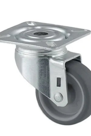 TENTE zwenkwiel, staal, thermoplastisch rubber, plaatbevestiging, 50 mm, type 2470PJI050P40, grijs - Laatste kans