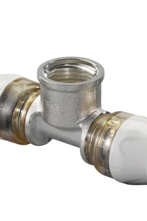 Koopje | Uponor RTM schroef T-stuk, 2x steek / 1x binnendraad, 16 mm x ½" x 16 mm