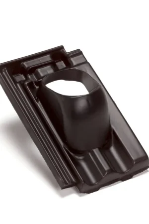 Makkelijk bestellen - Ubbink dakdoorvoerpan, Mulden vlak, kunststof, 131 mm, 1-pans, zwart, dakhelling 25 - 45°