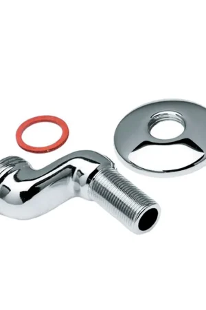 Wees er snel bij - Bonfix S-koppeling, sprong 30 mm, messing verchroomd, met rozet en fiberring, ¾" x ½"