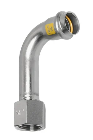 Fabrieksprijs | Sanha NiroSan Gas bocht 90°, rvs 316L, pers x binnendraad, 22 mm x ¾"
