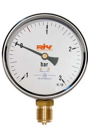 Bestseller - RIV vacuüm- / manometer met onderaansluiting, droge uitvoering, type 520, ½" x 80 mm