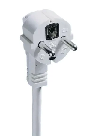 HK aansluitsnoer, stekker+ra, haaks/adereindhuls, H05VV-F, 3G 1,5 mm², wit, 3 m - Hoge kwaliteit