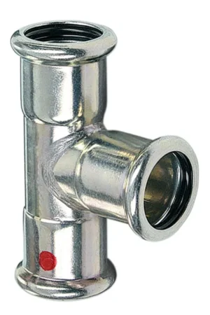 Superprijs - Sanha Therm T-stuk 90°, staal, 3x pers, 15 mm