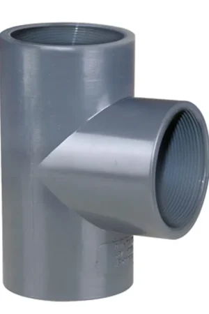Bestseller | Pimtas schroef T-stuk 90°, pvc, 2x inwendig lijm / 1x binnendraad, 16 bar, 90 mm x 3" x 90 mm