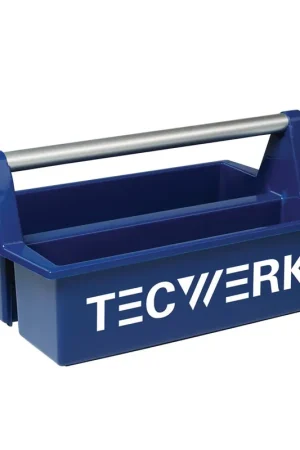 Tecwerk gereedschapsbak, met draaggreep, kunststof, blauw, 2 vakken, 120 x 420 x 250 mm | Voordelig