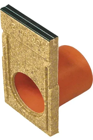Net toegevoegd - Anrin eindstuk met uitloop, type KE-100, polymeerbeton, zwarte rand, 13,6 x 15 cm, 110 mm