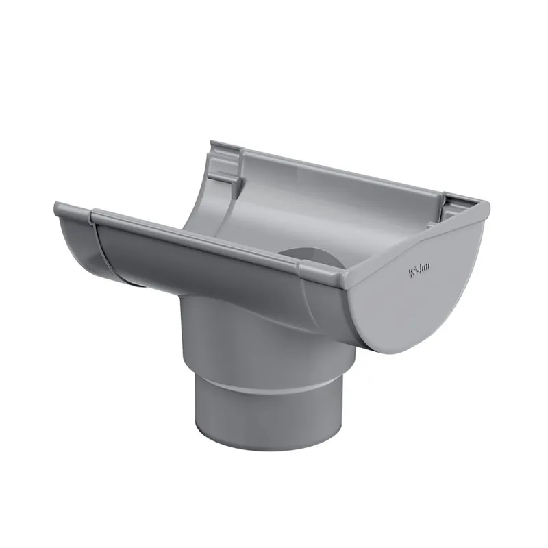 Veel voordeel - S-lon einduitloop voor mastgoot, pvc, 4", uitloop 70 mm, grijs