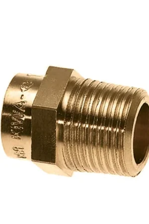 Bonfix draadkoppeling, messing, inw. capillair x buitendraad, conisch, Kiwa, Gastec QA, 22 mm x ¾" | Alleen deze week