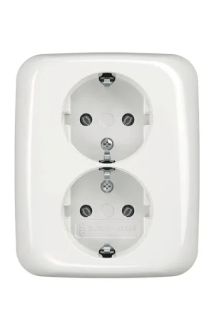 ABB Busch-Jaeger wandcontactdoos, Reflex SI, met RA, dubbel, alpin wit - Mis het niet