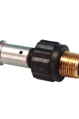 Bespaar nu - Henco draadkoppeling, pvdf, rvs, pers x buitendraad, type 17PK, epdm, 16 bar, 16 mm x ½"