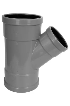 Scherpe prijs | Wavin Wafix verloop T-stuk 45°, pvc, 3x manchet, grijs, KOMO, SN4, 160 x 125 x 160 mm