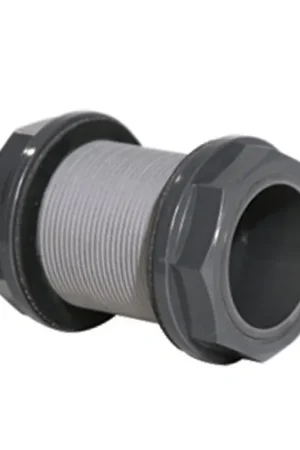 Pimtas reservoirkoppeling, lang, pvc, 2x flens, buitendraad, 10 bar, 2½" - Op = op