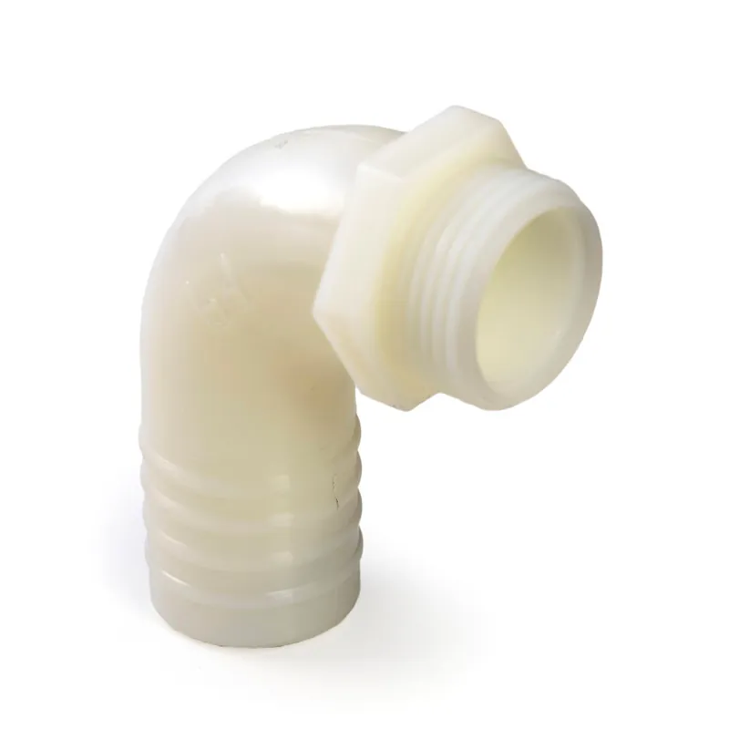 BD slangtule 90°, nylon, buitendraad x slangtule, 1½" x 38 mm - Actieprijs