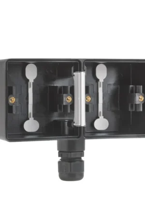 Niko New Hydro opbouwbak, spwd, horizontaal, zwart, 1x M20 ingang, 2-voudig | Beperkte voorraad