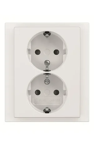Spoedlevering - ABB Busch-Jaeger wandcontactdoos, Future linear, met RA, dubbel, studio wit