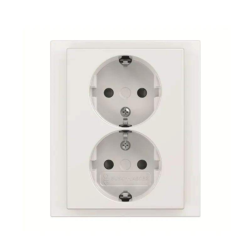 Spoedlevering - ABB Busch-Jaeger wandcontactdoos, Future linear, met RA, dubbel, studio wit
