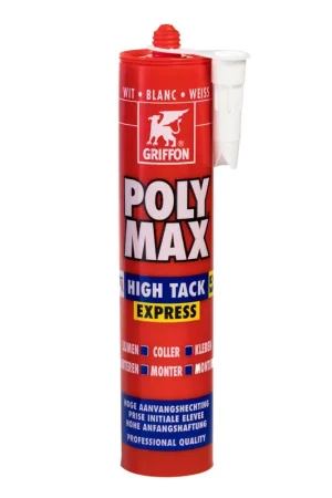 Griffon Poly Max montagelijm, High Tack Express, wit, koker à 435 gram | Premiumkwaliteit