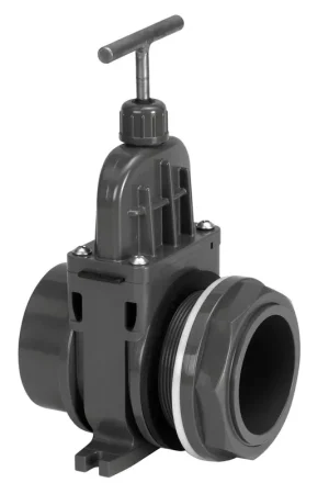 Korting | VDL schuifafsluiter, pvc-u, rvs, inwendig lijm x doorvoeraansluiting, epdm, 2 bar, 63 mm x 2½"