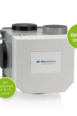 Bespaar nu - Itho centrale afzuigunit / woonhuisventilator, type CVE S CO², pakket Optima inside, CVE HP met RV