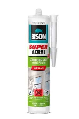 Dagdeal - Bison super acrylaat schilderskit, wit, koker à 300 ml