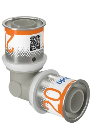 Nieuw gelanceerd | Uponor knie 90°, S-Press Plus, ppsu, 2x pers, Kiwa, 20 mm