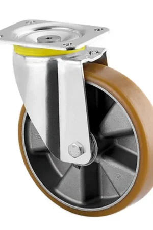 Speciale aanbieding | TENTE zwenkwiel, polyurethaan, plaatbevestiging, 125 mm, type 4680ITP125P63, bruin