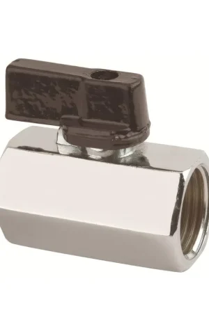 Populair | RIV mini kogelkraan, messing verchroomd, 2x binnendraad, type 4010, 10 bar, ½"
