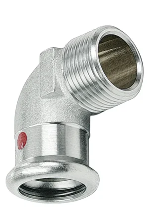 Topkwaliteit | Sanha Therm draadknie 90°, staal, pers x buitendraad, 15 mm x ½"
