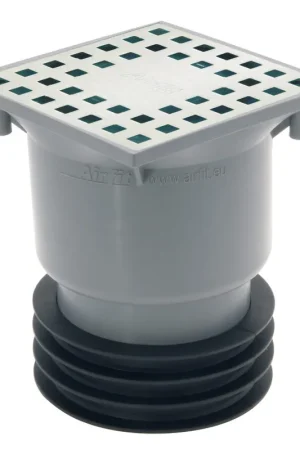 Airfit afvoerput met rvs rooster, pvc/ rvs 304, verticaal verstelbaar, 120 x 120 mm, oa 50/90/110 mm - Lage prijs