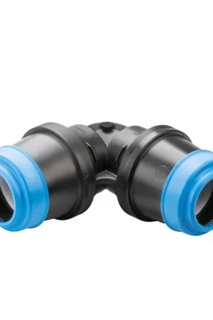 Hawle knie 90°, type K6420, 2x steek, zwart, Kiwa, 40 mm - Direct beschikbaar