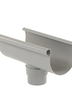 S-lon gootuitloop voor mastgoot, pvc, klem/lijm, grijs, 125 mm, uitloop 70 - 80 mm - Populair