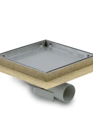 Verlaagde prijs - Aquaberg AquaFente afvoerput met tegeldeksel, rvs/rvs304, vert/horiz verst, 146x146mm,za50mm,0,6l/s