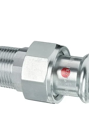 Gratis retourneren | Sanha Therm 3-delige koppeling, staal, pers x buitendraad, 15 mm x ½"