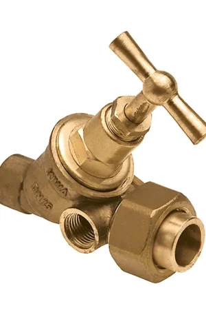 Aanrader | Bonfix stopkraan met aftapgelegenheid, messing, Kiwa, inwendig capillair x koppeling cap., 28 mm