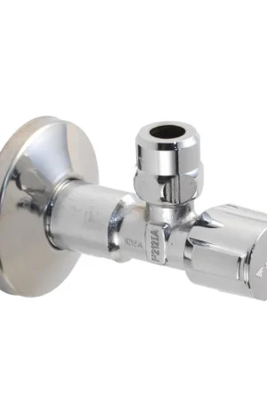 Schell hoekstopkraan, messing verchroomd, incl. rozet, Kiwa, ½" x 10 mm | Bespaar meer